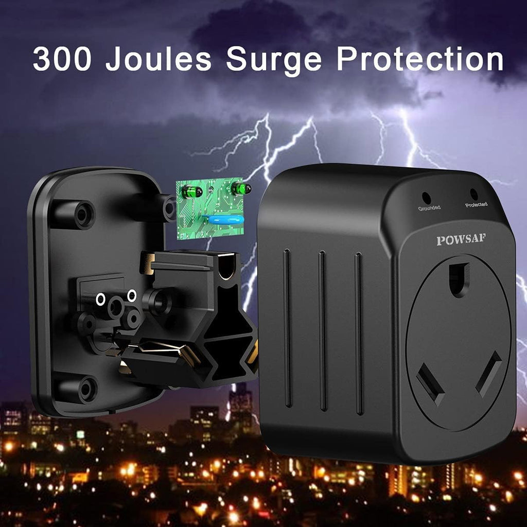 POWSAF 15A male to 30A female RV power adapter NEMA 5-15P to TT-30R - detail image 4