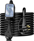 POWSAF 25 ft 30A RV extension cord with 4100J surge protector and circuit analyzer
