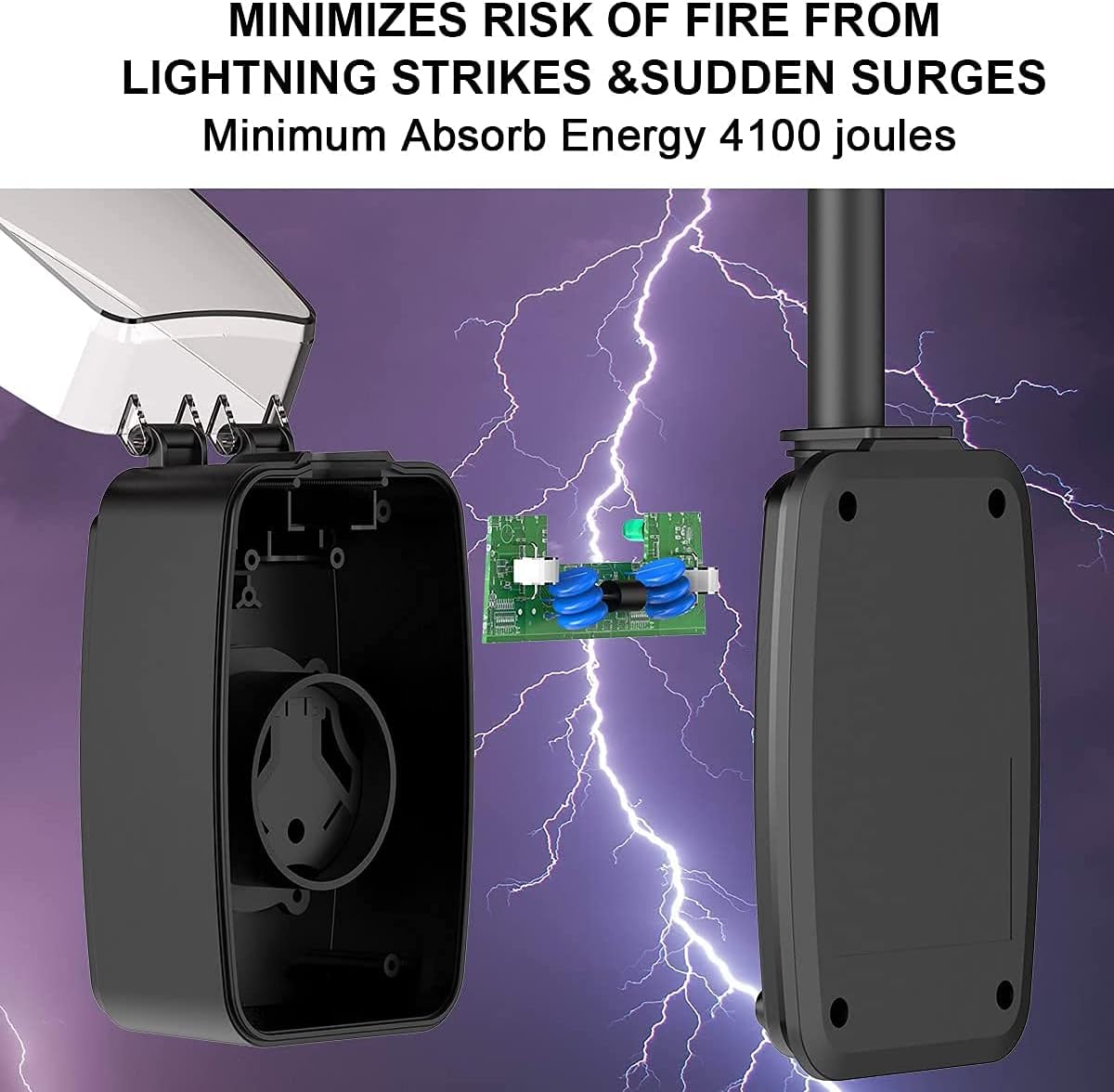 POWSAF 30A RV surge protector with waterproof cover and circuit analyzer - detail image 5