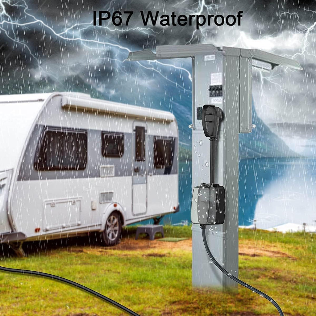 POWSAF 30A RV surge protector with waterproof cover and circuit analyzer - detail image 6