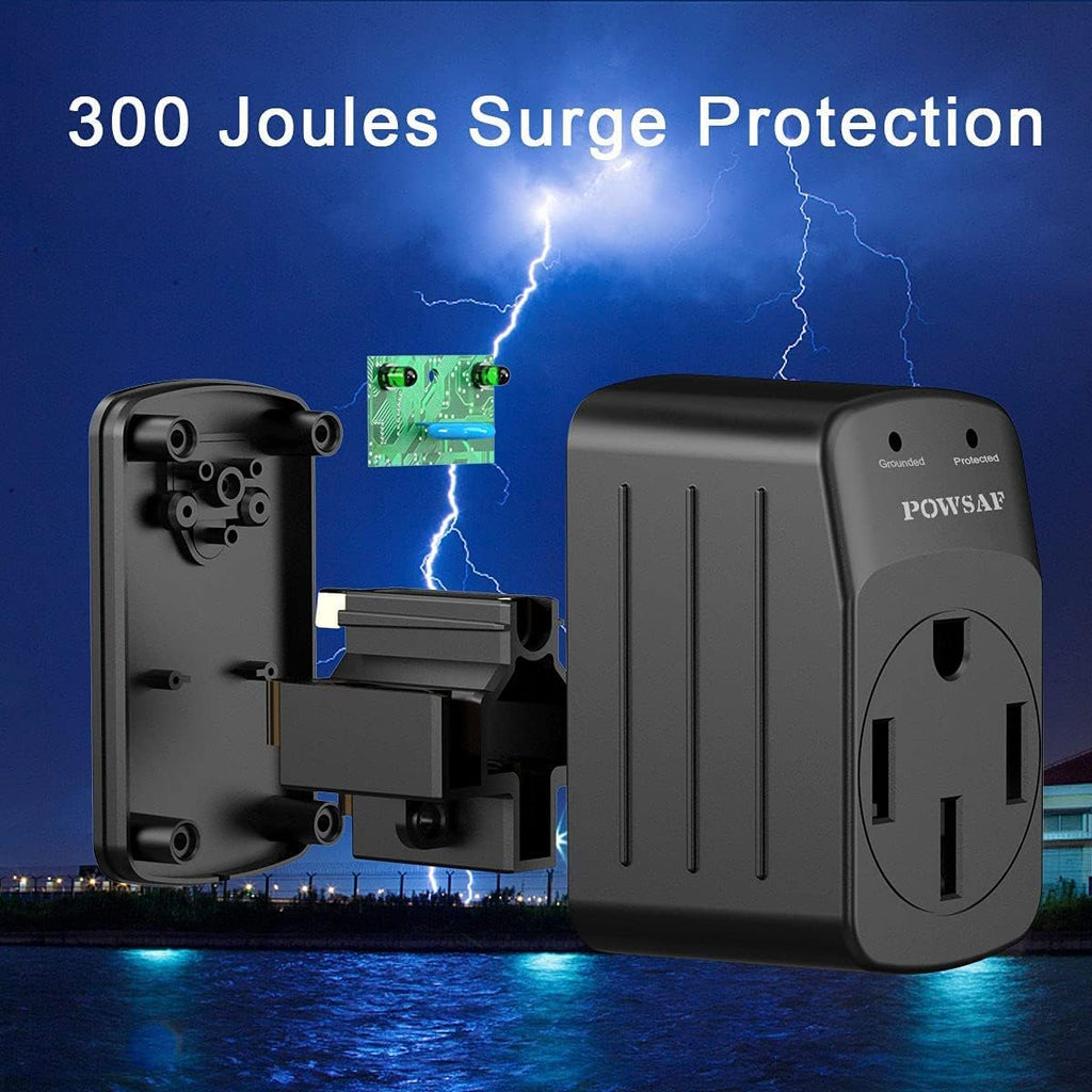 POWSAF 15A male to 50A female RV power adapter in black - detail image 4